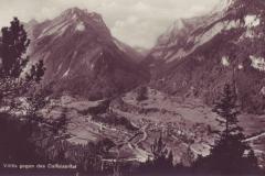 Vättis mit Blick ins Calfeisental, Poststempel von 1931. Aufnahme von Friedrich Wilhelm Sprecher, Vättis