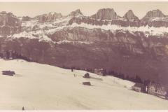 Blick von der Tannenbodenalp gegen die Kurhäuser und Churfirsten um 1920. Aufnahme und Verlag von Jean Gaberell, Thalwil, Nr. 1217